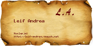 Leif Andrea névjegykártya